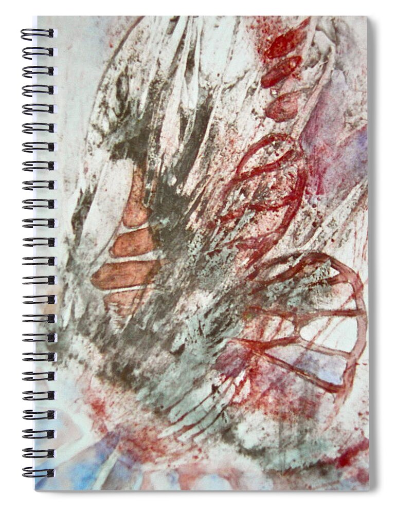 Watercolor Spiral Notebook featuring the painting Winged Silence by Carolyn Rosenberger
