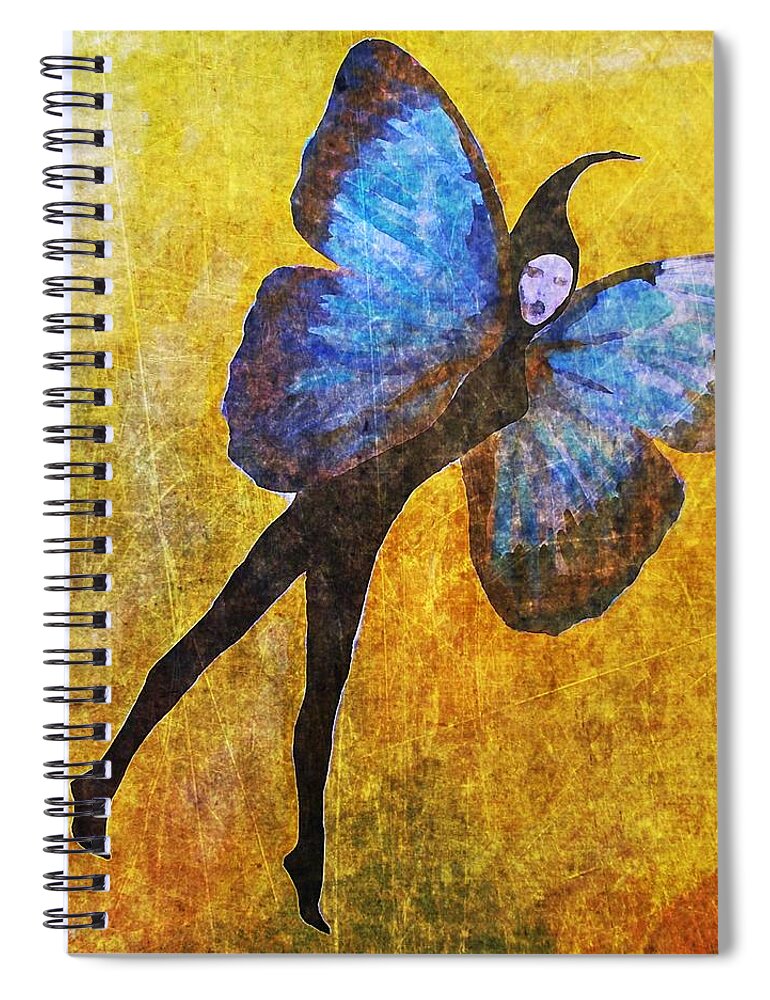 Wings Spiral Notebook featuring the digital art Wings 5 by Maria Huntley