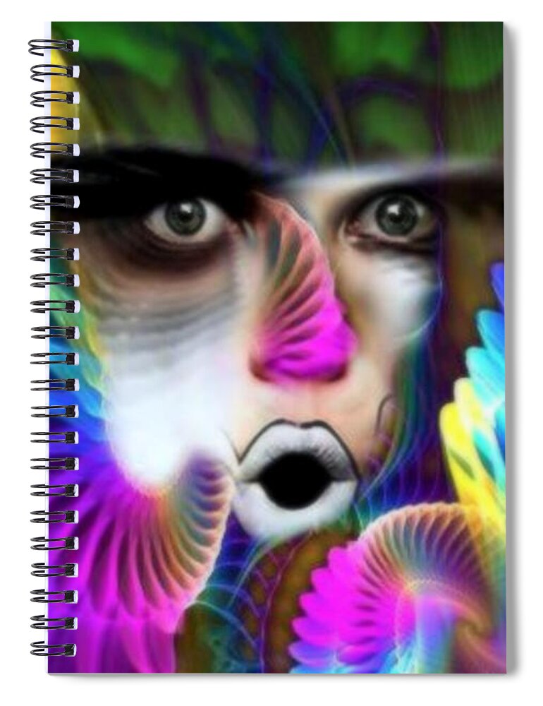 Conceptual Spiral Notebook featuring the painting WIngs by Rafael Salazar