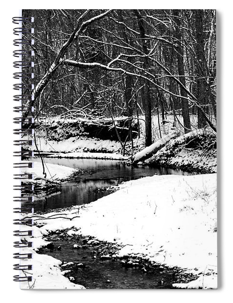 Landscape Spiral Notebook featuring the photograph Winter At Pedelo Black And White by Deena Stoddard
