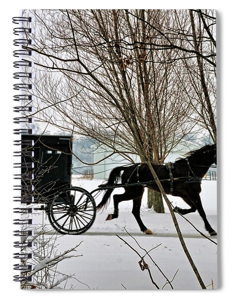 Winter Spiral Notebook featuring the photograph Winter Buggy by David Arment