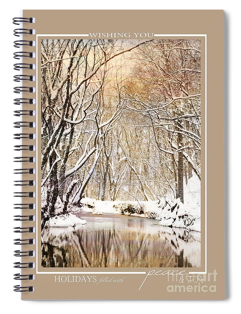 Business Christmas Cards Spiral Notebook featuring the photograph Winter Creek Scenic Landscape Christmas Cards by Jai Johnson
