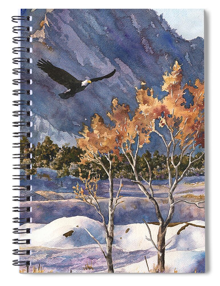 Colorado Rocky Mountain Painting Spiral Notebook featuring the painting Winter Drift by Anne Gifford