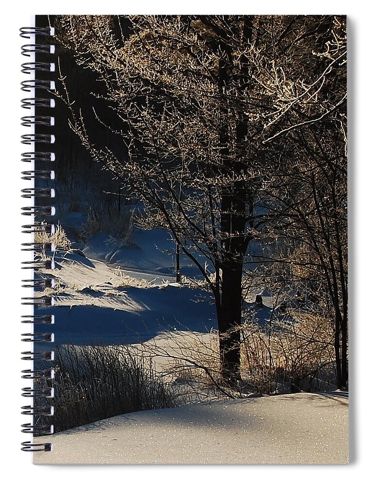 Snow Spiral Notebook featuring the photograph Winter Glow by Mim White
