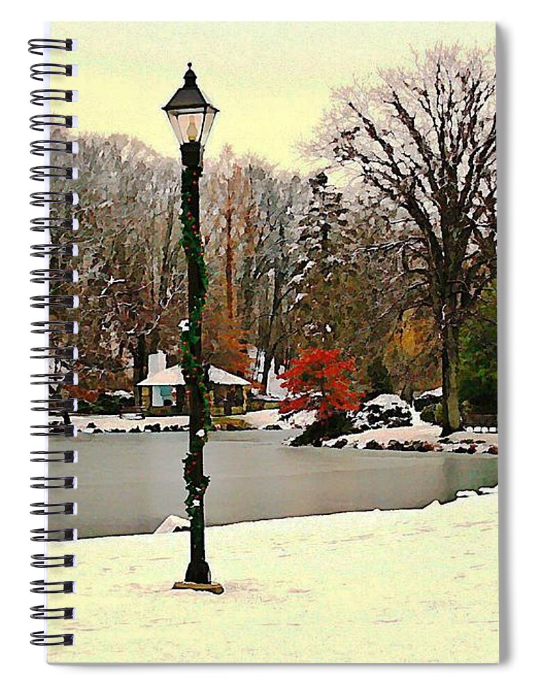 Binney Park Spiral Notebook featuring the photograph Winter In The Park by Judy Palkimas