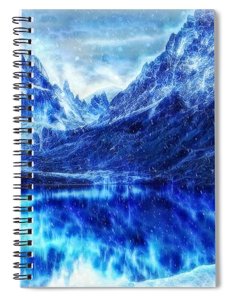 Winter Is Coming Spiral Notebook featuring the digital art Winter is Coming - Game of Thrones landscape by Lilia D