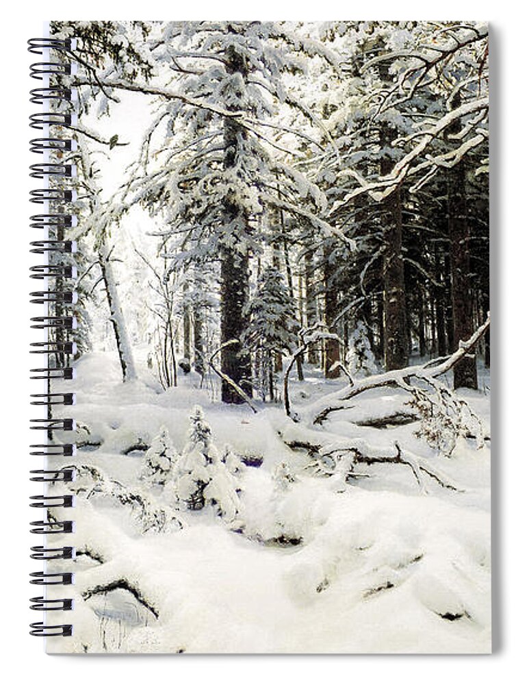 Ivan Shishkin Spiral Notebook featuring the painting Winter by Ivan Shishkin