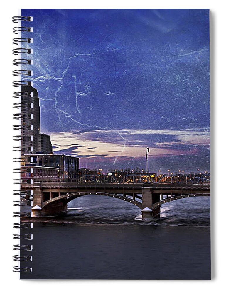 Evie Spiral Notebook featuring the photograph Winter Morning in Grand Rapids by Evie Carrier