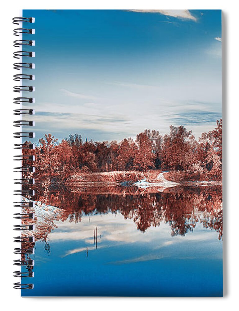 Klondike Park Spiral Notebook featuring the photograph Winter Sets at Klondike Park by Bill and Linda Tiepelman