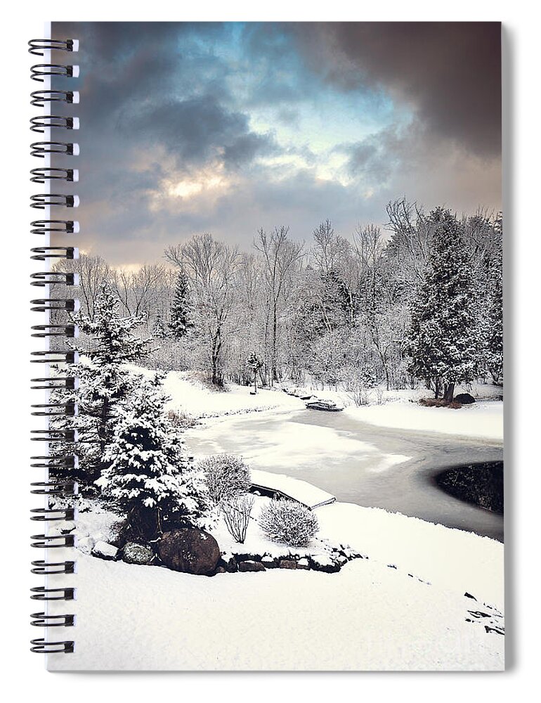 Winter Wonderland Picture Spiral Notebook featuring the photograph Winter Solace by Gwen Gibson
