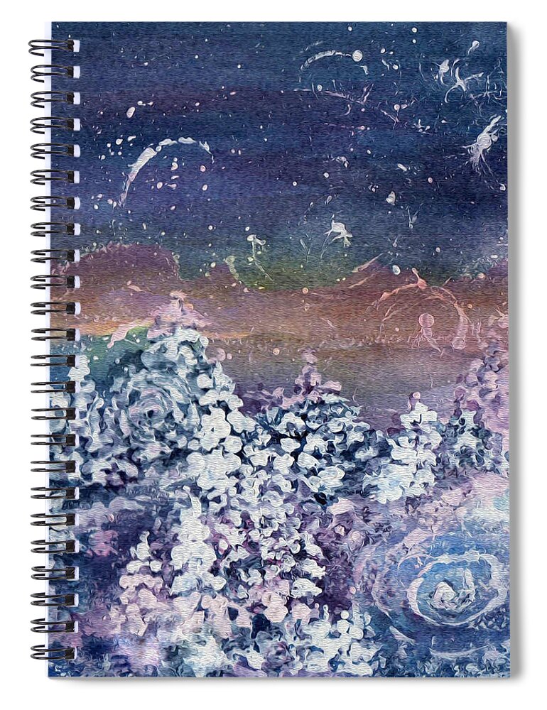 Winter Spiral Notebook featuring the painting Winter Solstice by Kathy Bassett