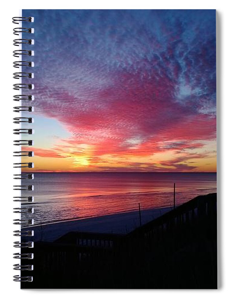 Beach Spiral Notebook featuring the photograph Winter sunset by Gayle Miller