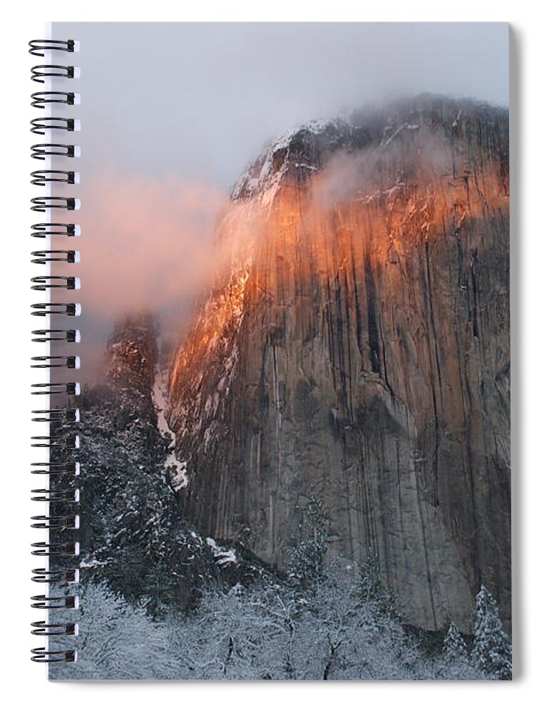 Yosemite Spiral Notebook featuring the photograph Winter Sunset on El Capitan by Christine Jepsen