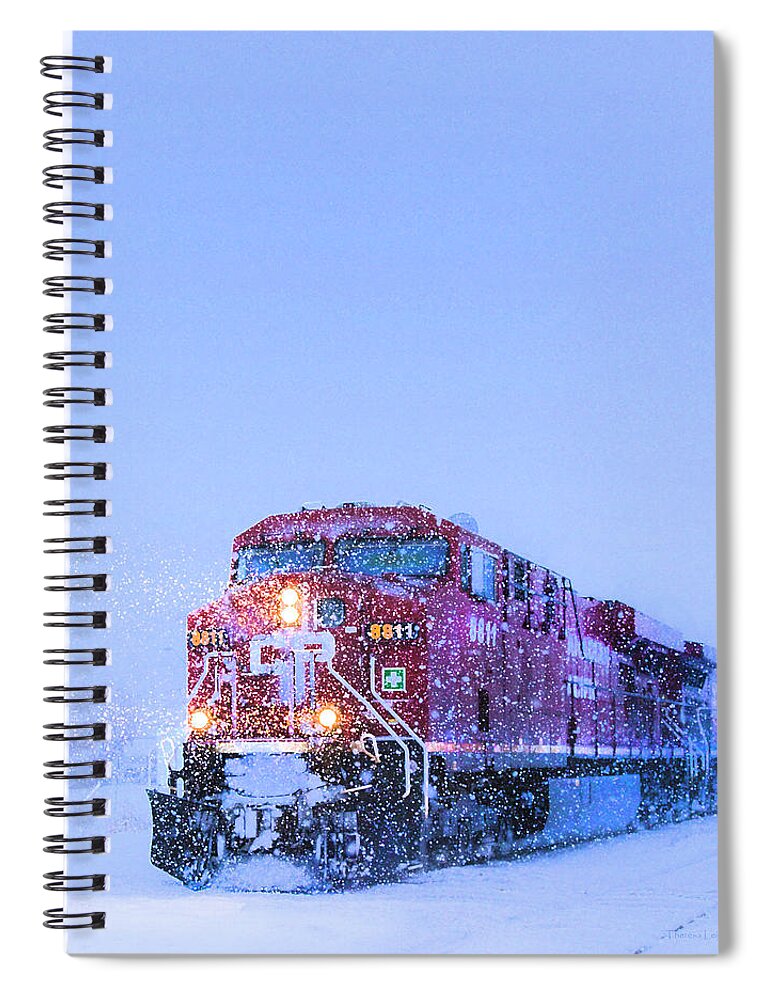 Train Spiral Notebook featuring the photograph Winter Train 8811 by Theresa Tahara