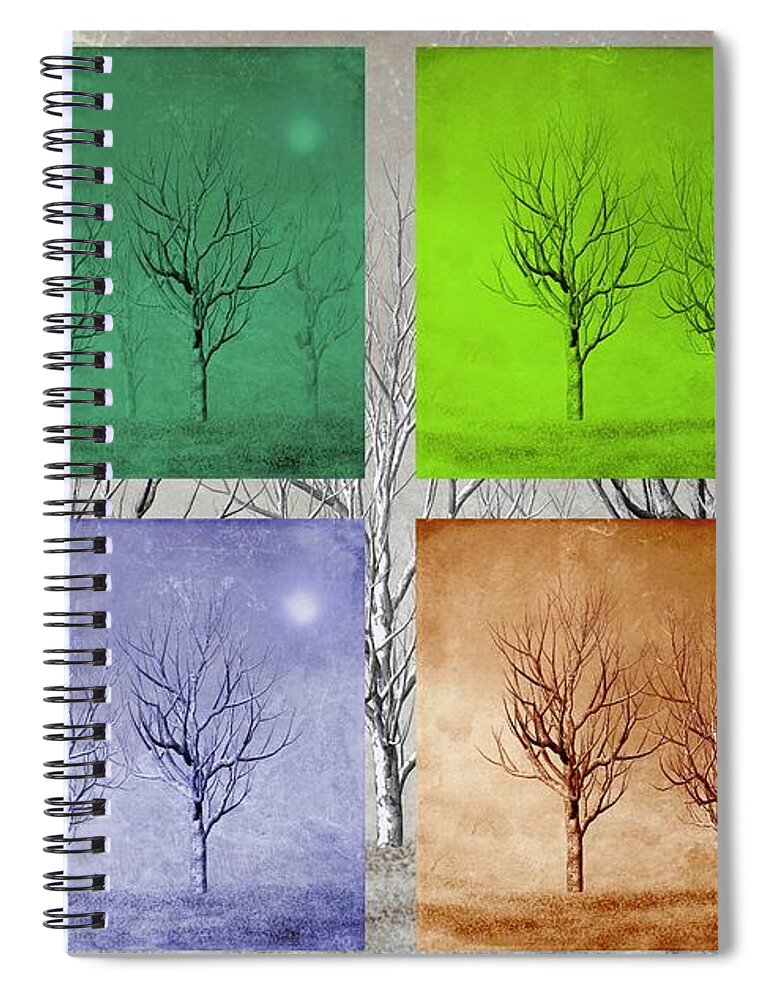 Trees Spiral Notebook featuring the digital art Winter Trees by David Dehner