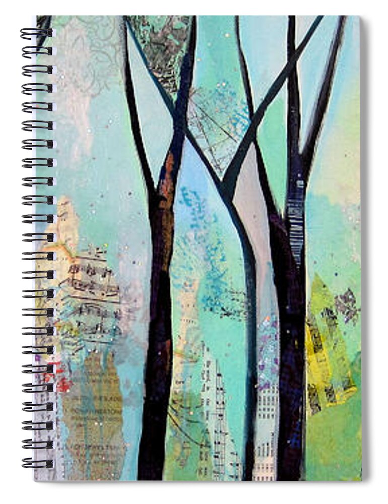Winter Spiral Notebook featuring the painting Winter Wanderings II by Shadia Derbyshire