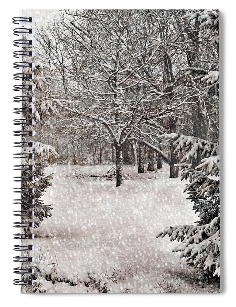 Winter Scene Spiral Notebook featuring the digital art Winter Wonder 7 by Maria Huntley