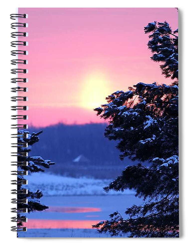 Sunrise Spiral Notebook featuring the photograph Winter's Sunrise by Elizabeth Winter