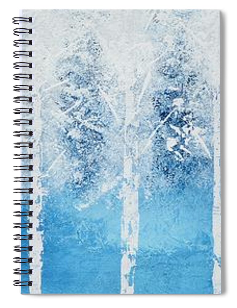 White Trees Spiral Notebook featuring the painting Wintry Mix by Linda Bailey
