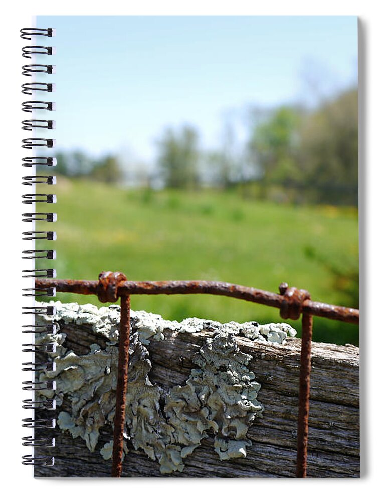 Wire Spiral Notebook featuring the photograph Wire and Lichen by Richard Reeve