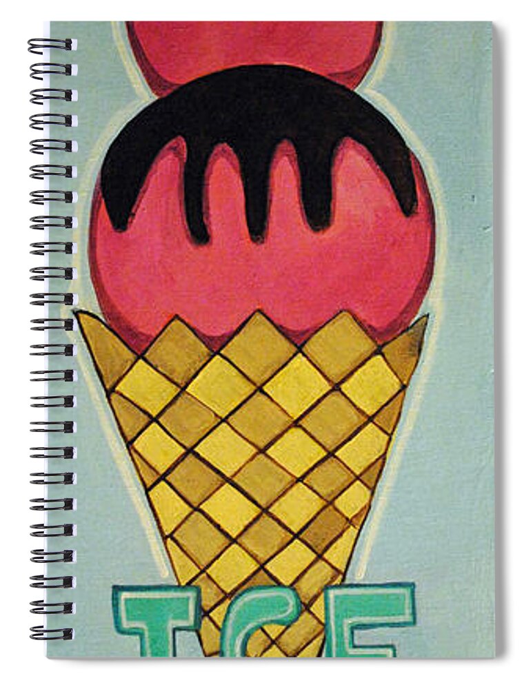 Ice Cream Signs Spiral Notebook featuring the painting With a Cherry on Top by Patricia Arroyo