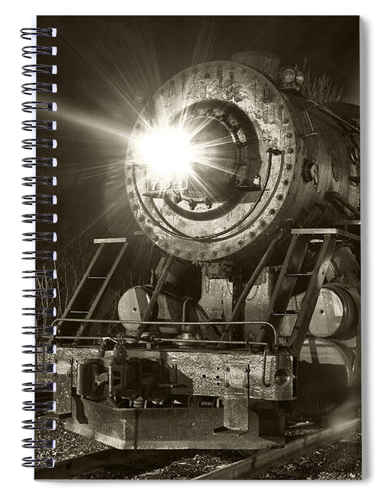 Steam Engine Spiral Notebook featuring the photograph WMSR Engine 734 at the Frostburg Depot by Jeannette Hunt