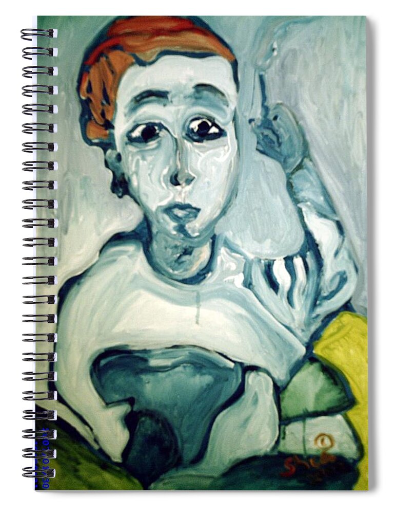 Woman Spiral Notebook featuring the painting Woman Smoking by Shea Holliman