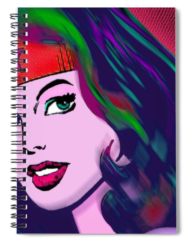 Wonder Woman Spiral Notebook featuring the painting Wonder Woman Pop 2 by Tony Rubino