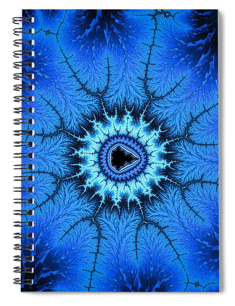 Blue Spiral Notebook featuring the digital art Wonderful blue relaxing fractal art by Matthias Hauser