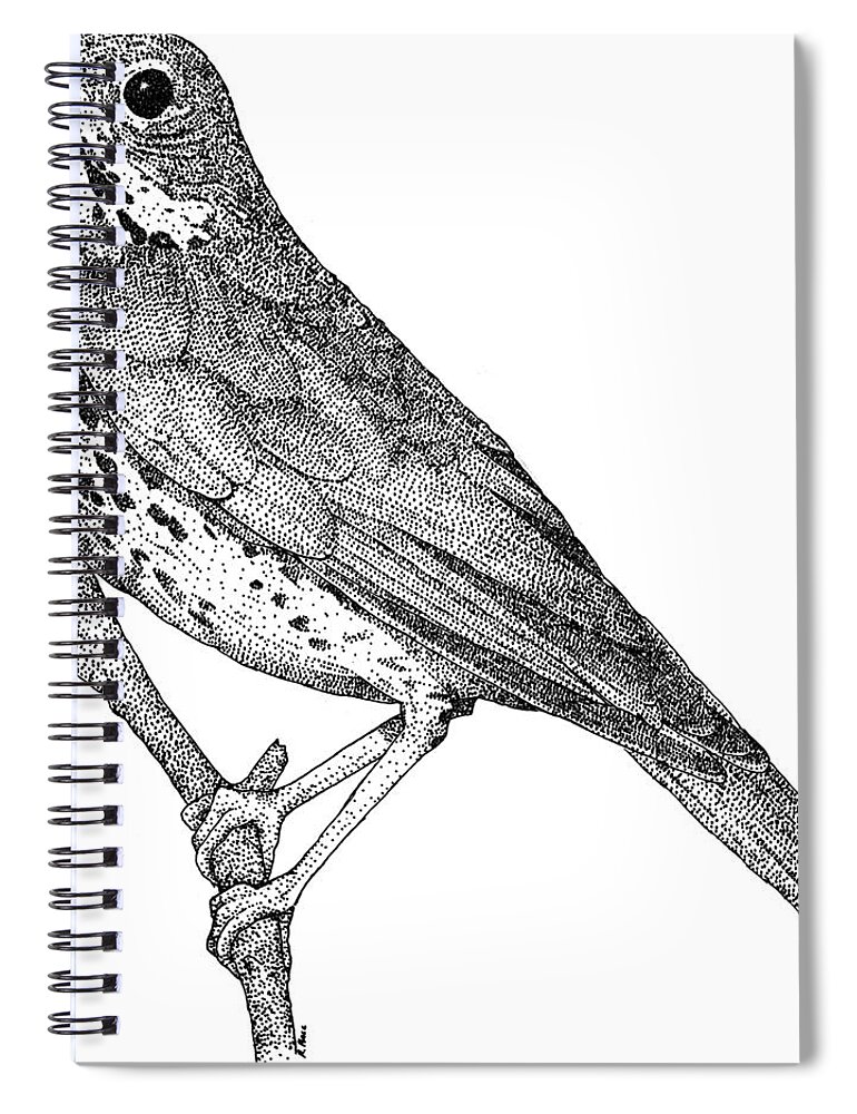 Animal Spiral Notebook featuring the photograph Wood Thrush by Roger Hall