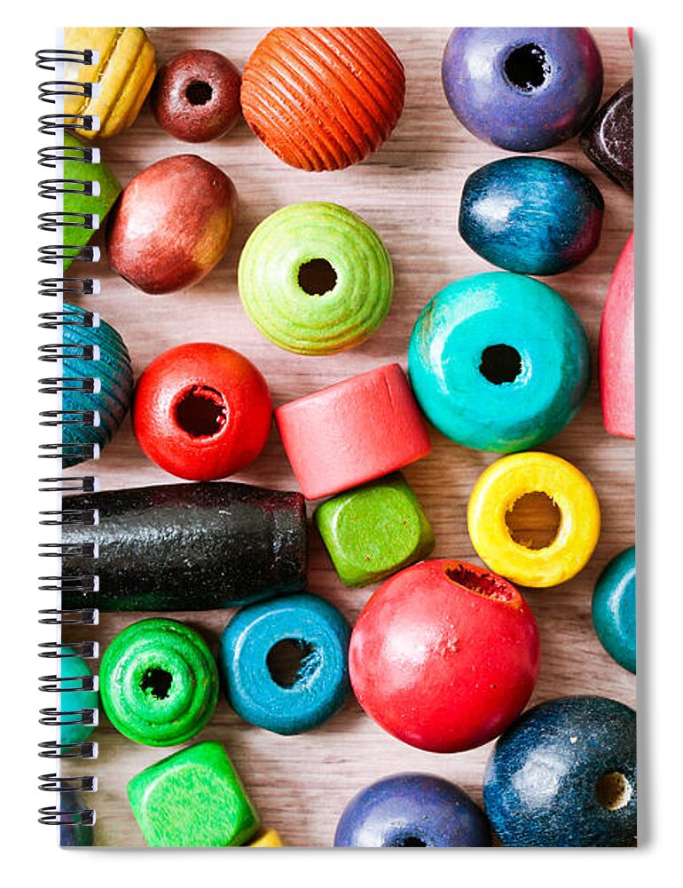 Abstract Spiral Notebook featuring the photograph Wooden peices by Tom Gowanlock