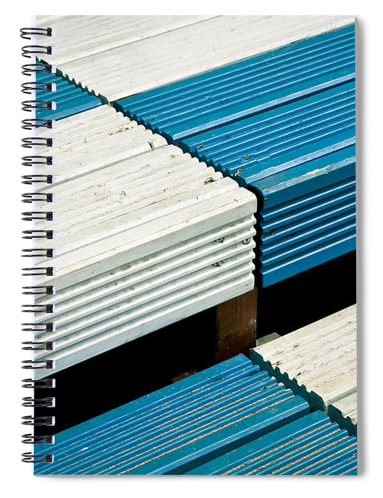 Achievement Spiral Notebook featuring the photograph Wooden steps by Tom Gowanlock
