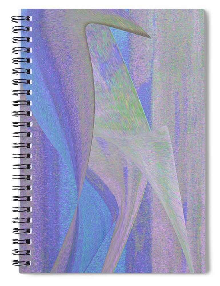 Abstract Spiral Notebook featuring the digital art Woodpecker by Stephanie Grant