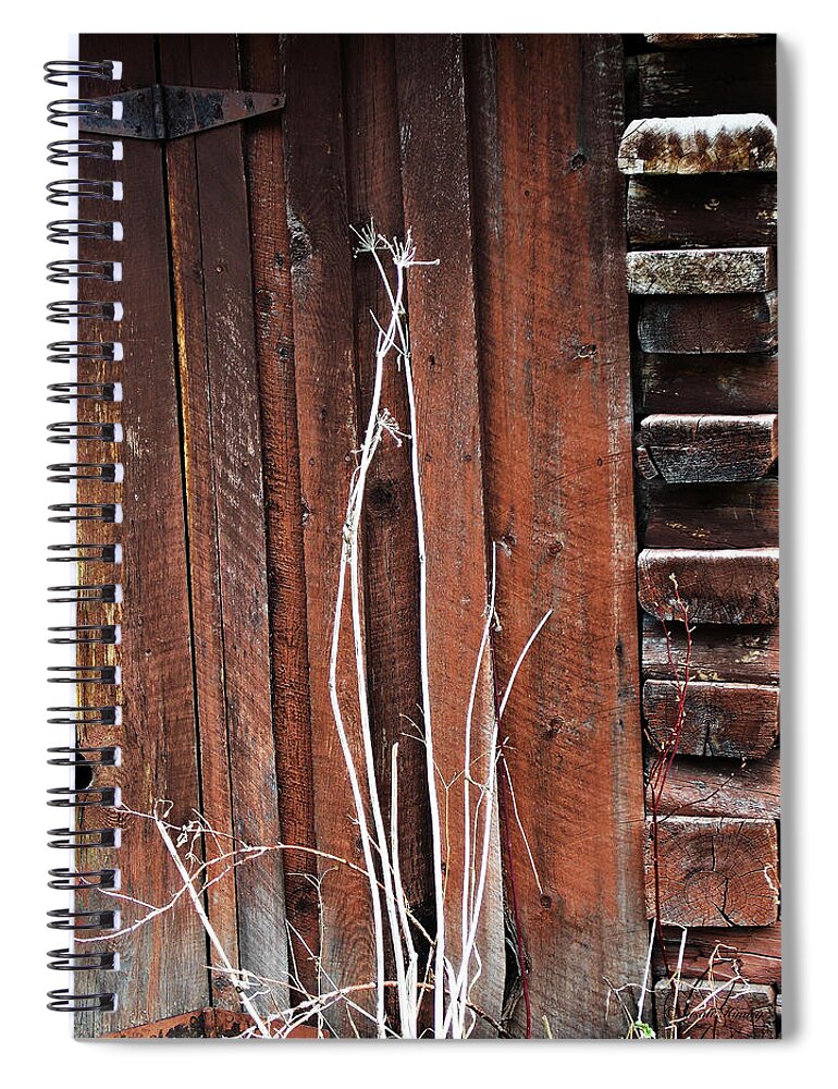 Old Building Spiral Notebook featuring the photograph WoodShed by Susan Kinney