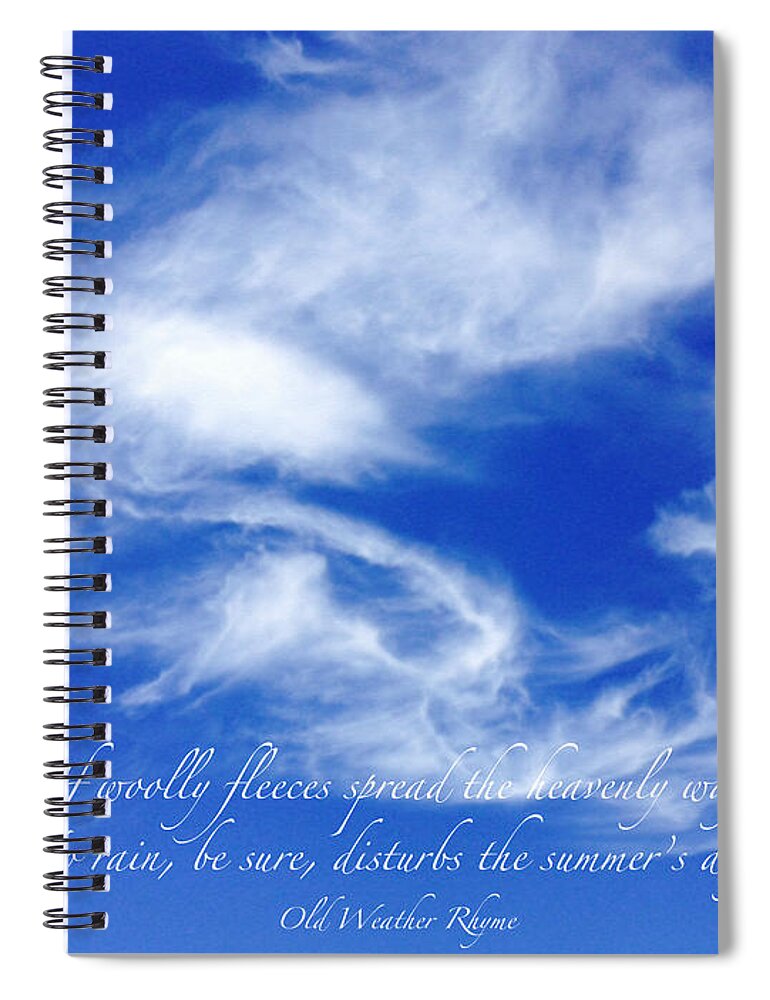Sky Spiral Notebook featuring the photograph Wooly Fleeces by Gwyn Newcombe