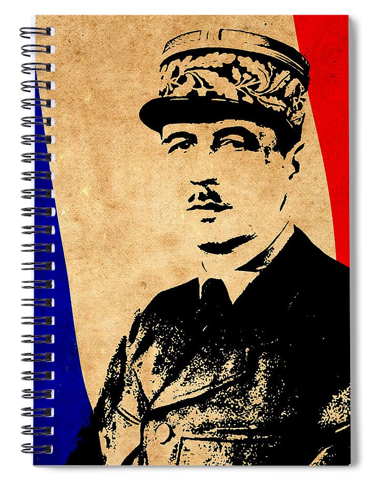 De Gaulle Spiral Notebook featuring the photograph World Leaders 6 by Andrew Fare