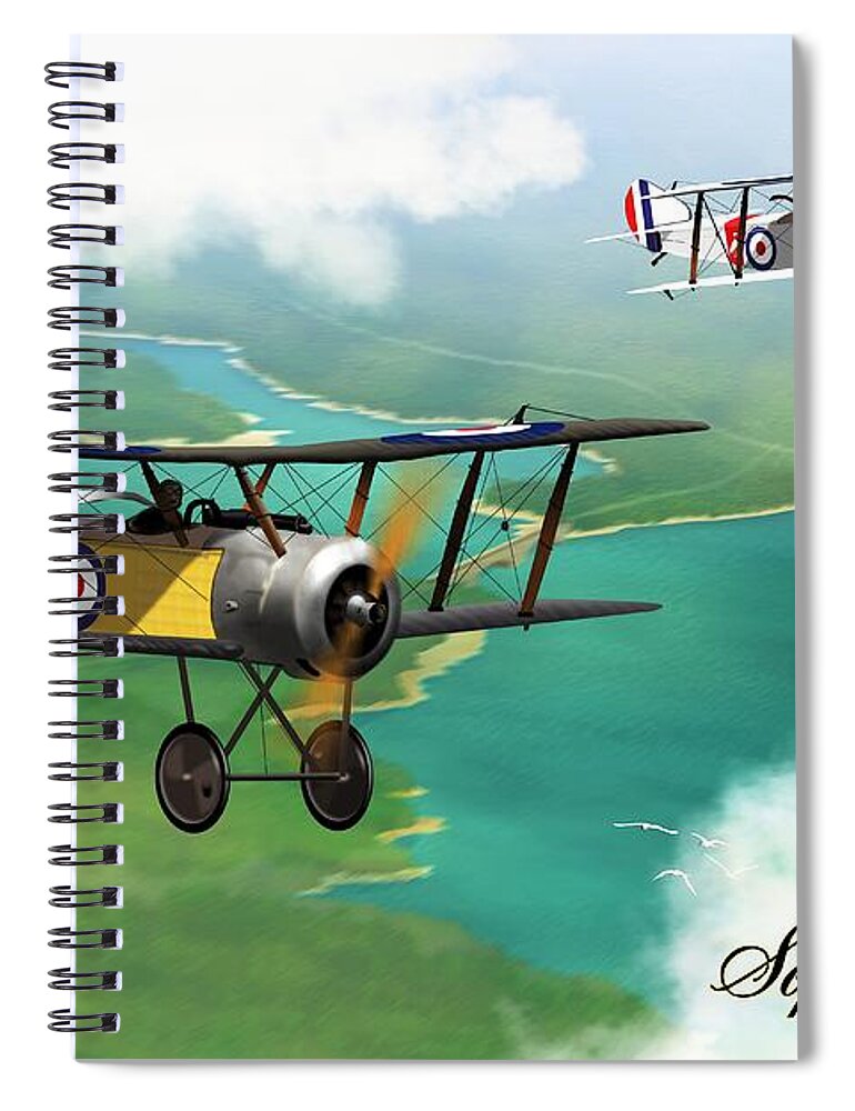 Vintage Ww1 Spiral Notebook featuring the digital art WW1 British Sopwith Scout by John Wills
