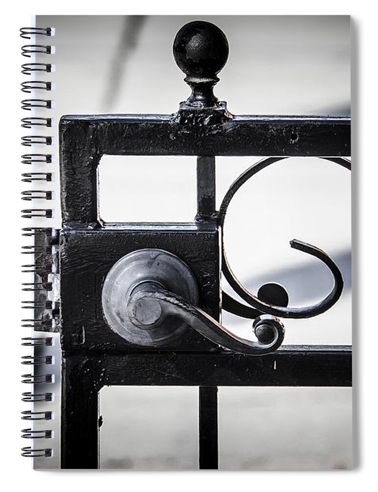 Gate Spiral Notebook featuring the photograph Ybor City Gate by Carolyn Marshall
