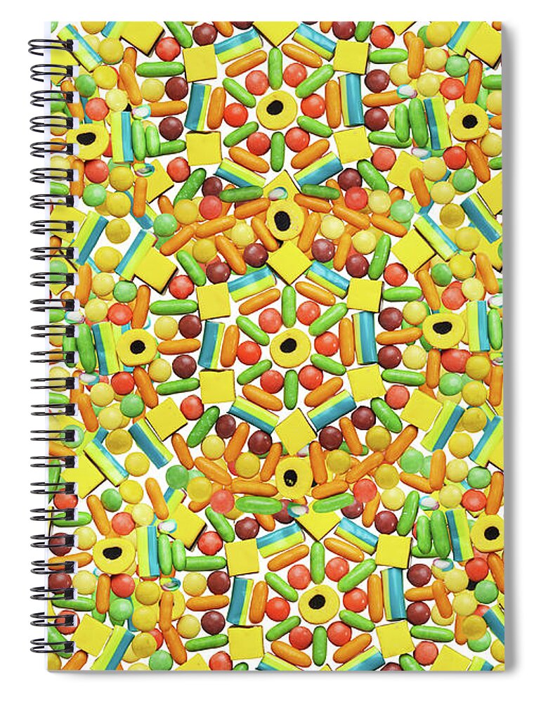 Temptation Spiral Notebook featuring the photograph Yellow Abstract Pattern Made Out Of by Paper Boat Creative