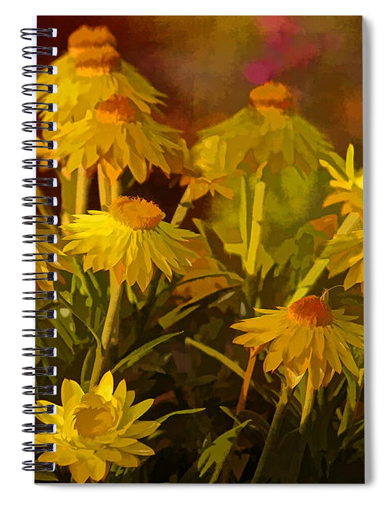 Yellow Flowers Spiral Notebook featuring the photograph Yellow Is by HH Photography of Florida