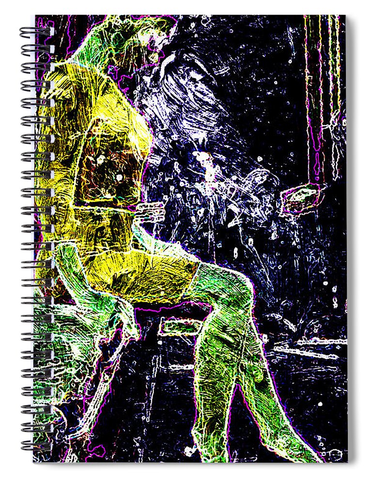 Yellow Spiral Notebook featuring the digital art Yellow Wire Dress by Andrea Barbieri