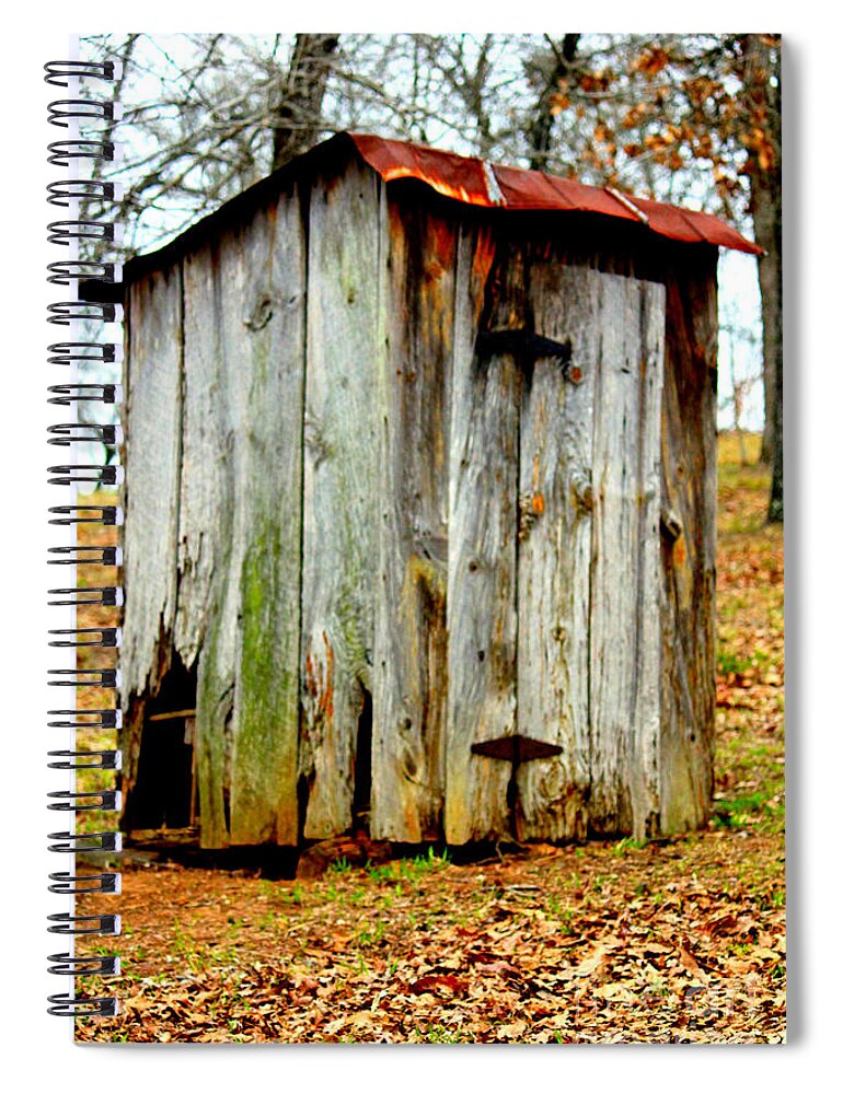 Old Outhouse Spiral Notebook featuring the photograph Yer Old Outhouse by Kathy White