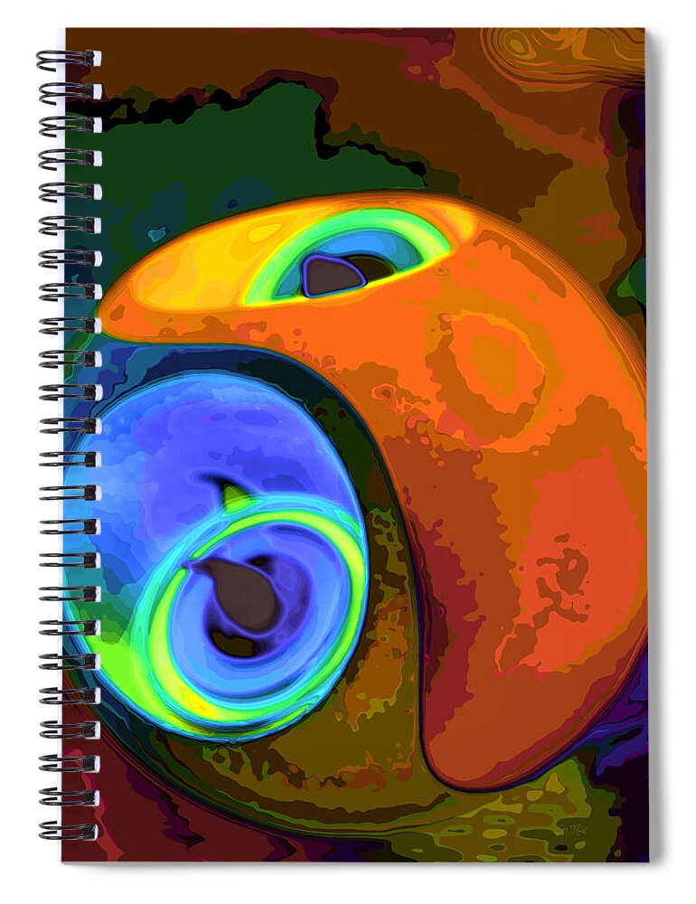 Painting Spiral Notebook featuring the photograph Yin yang candle holder abstract by Eti Reid