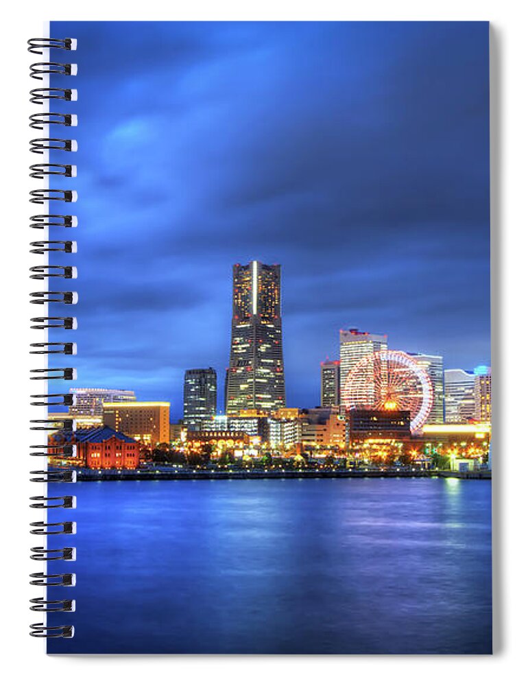 Yokohama Spiral Notebook featuring the photograph Yokohama Skyline by Agustin Rafael C. Reyes