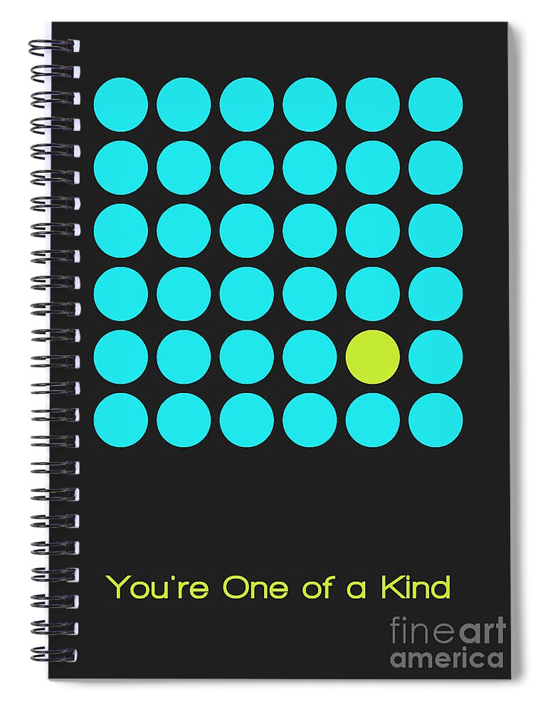 Poster Spiral Notebook featuring the digital art You are One of a Kind - Blue by Aimelle Ml