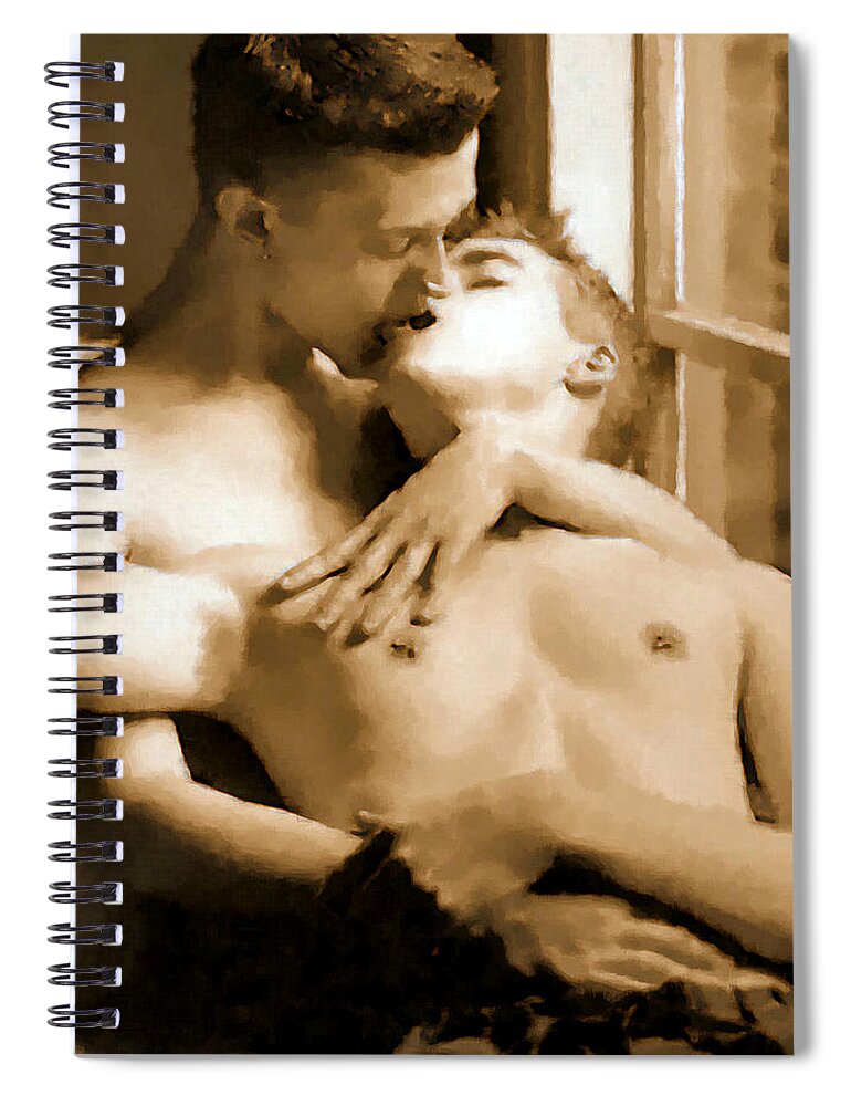 Young Love Spiral Notebook featuring the painting Young Love by Troy Caperton