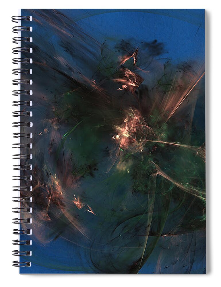 Fractal Spiral Notebook featuring the digital art Yuuki by Jeff Iverson