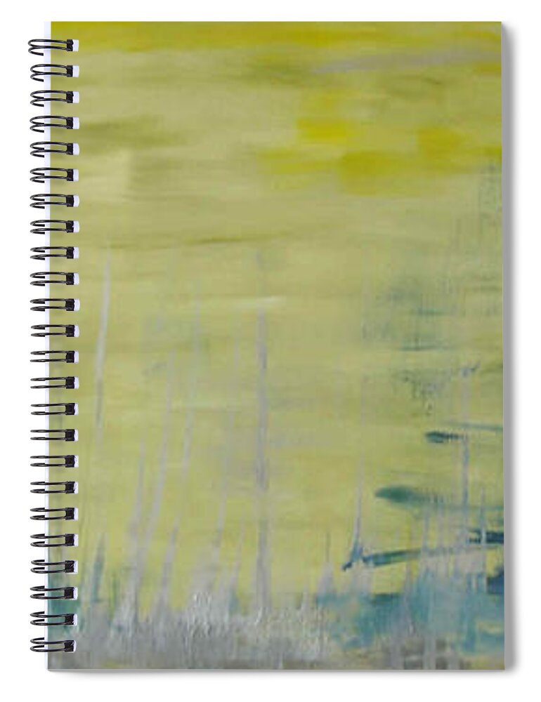 Abstract Painting Spiral Notebook featuring the painting Z6 - nebelschwaden by KUNST MIT HERZ Art with heart