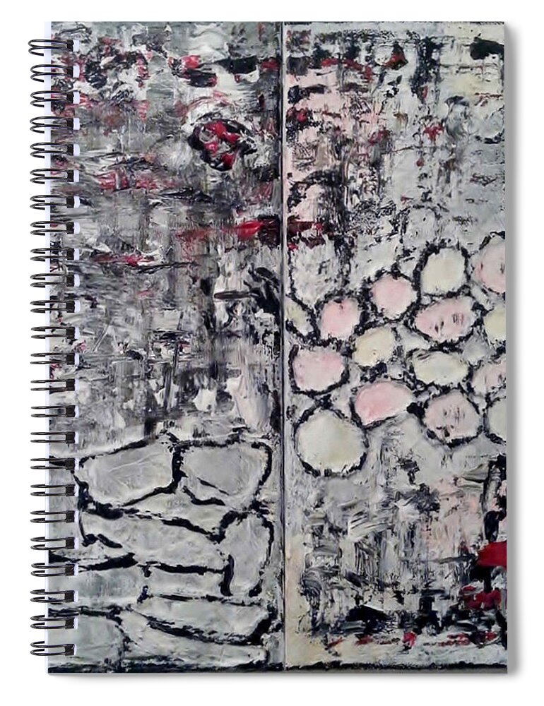 Abstract Painting Spiral Notebook featuring the painting Z8 - reptil by KUNST MIT HERZ Art with heart