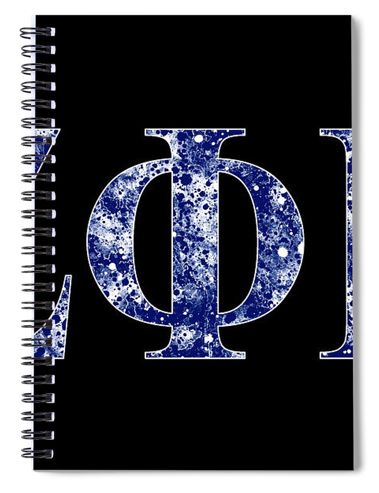 Zeta Phi Beta Spiral Notebook featuring the digital art Zeta Phi Beta - Black by Stephen Younts